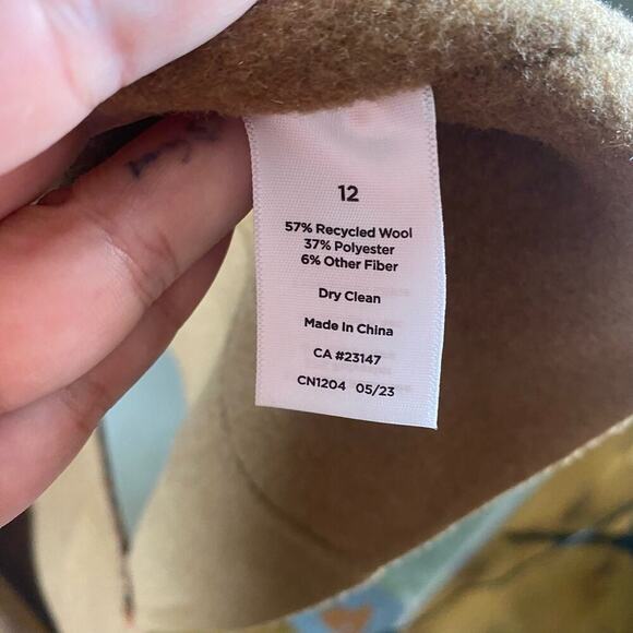 NEW Talbots Coat 12 Wool Blend Campfire Plaid Classic Lapel Patch Pockets Long - Picture 10 of 15